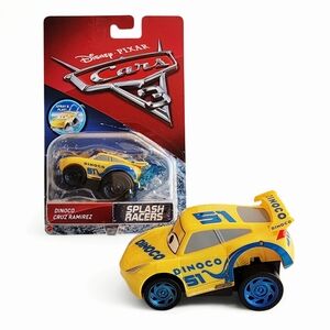 Disney Pixar Cars 3 Dinoco Cruz Ramirez Splash Racers - Yellow & Blue NEW
